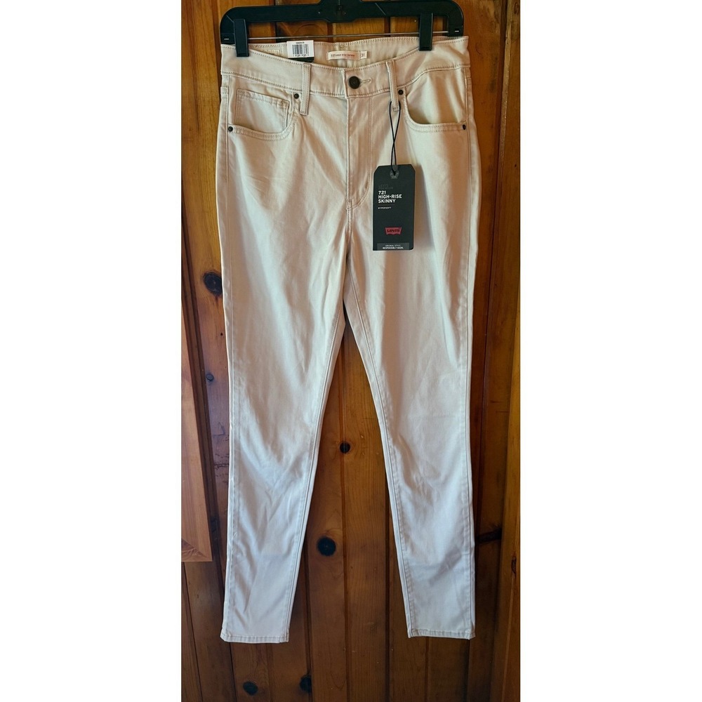 Levi's 721 High Rise Skinny Jeans Hypersoft Tan Beige Denim Size 31X 32